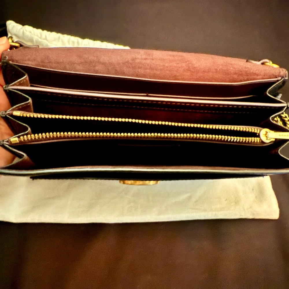 Coach Crystal C Tabby Chain Clutch Black & Gold - Picture 5 of 15